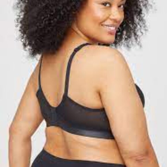 Catherines Black Simply Cool No Wire Supportive Adjustable Wide Strap 44DDD Bra - Picture 2 of 9